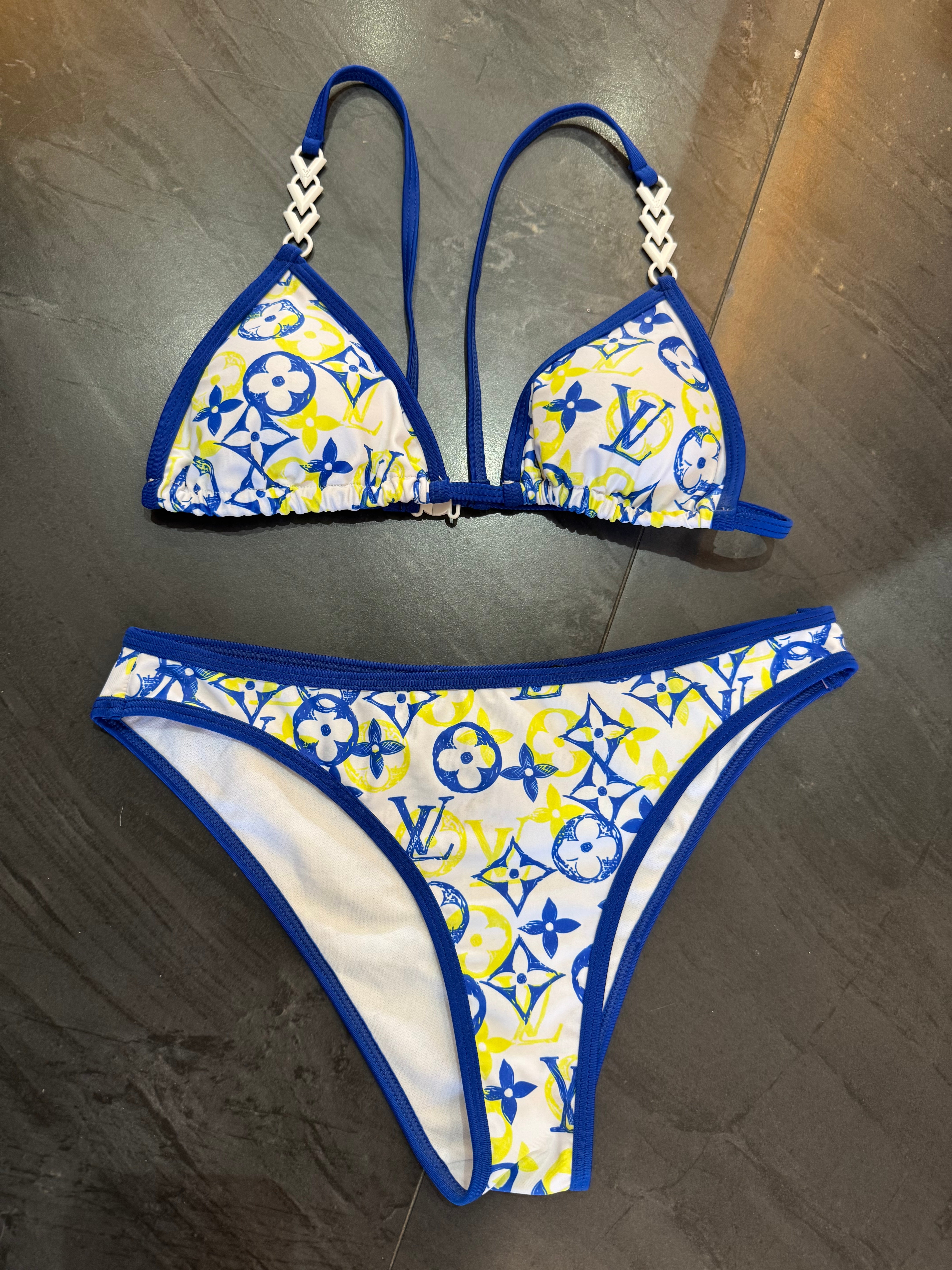 Traje de baño 2 piezas amarillo/azul LV